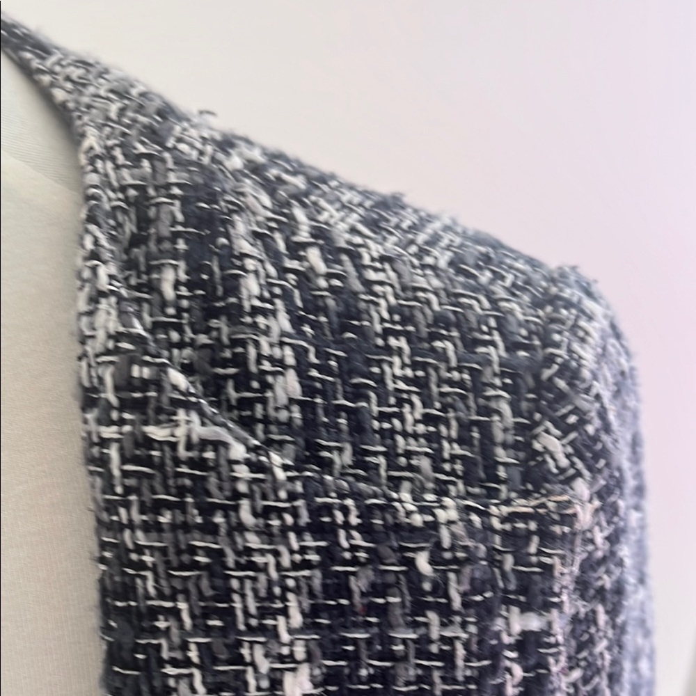 Brooks Brothers Black and White Tweed Blazer with Zipper Closure - Picture 11 of 14